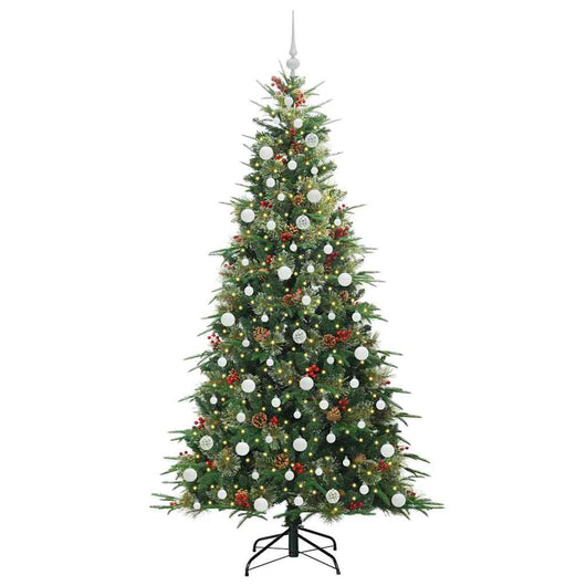 Albero di Natale Artificiale-Albero Natalizio con Rami Pieghevoli Verde 210 cm 464093