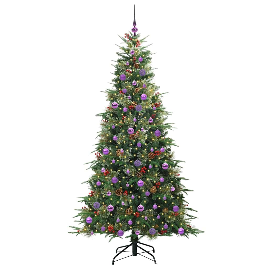 Albero di Natale Artificiale-Albero Natalizio con Rami Pieghevoli Verde 210 cm 237834