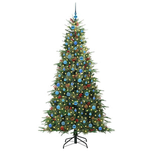 Albero di Natale Artificiale-Albero Natalizio con Rami Pieghevoli Verde 210 cm 840288