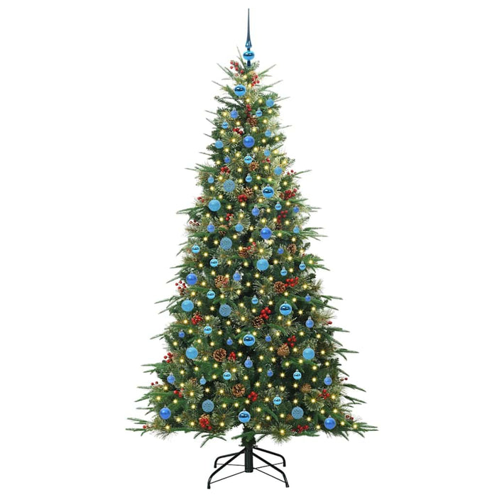 Albero di Natale Artificiale-Albero Natalizio con Rami Pieghevoli Verde 210 cm 840288