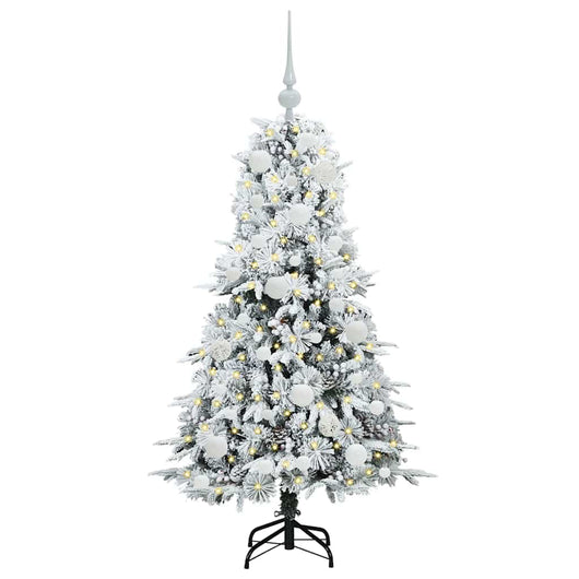 Albero di Natale Artificiale-Albero Natalizio con Rami Pieghevoli Bianco 120 cm 172736