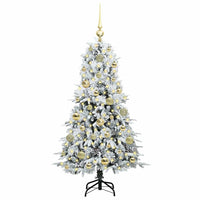 Albero di Natale Artificiale-Albero Natalizio con Rami Pieghevoli Bianco 120 cm 417875
