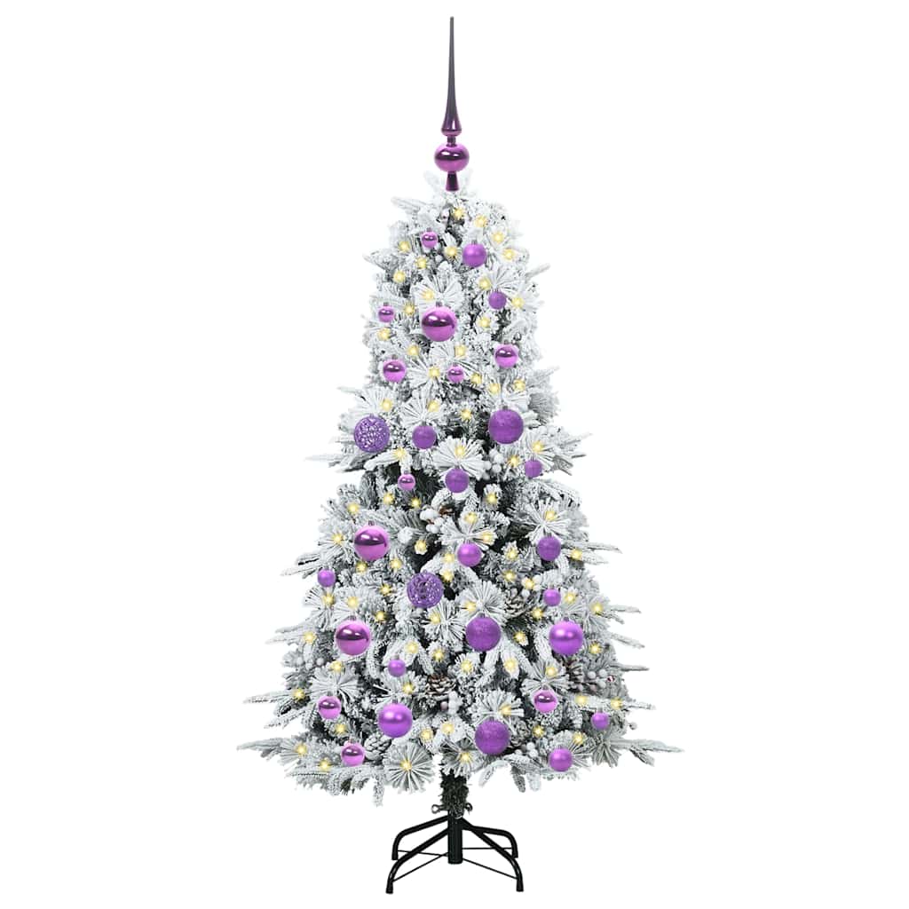 Albero di Natale Artificiale-Albero Natalizio con Rami Pieghevoli Bianco 120 cm 907364