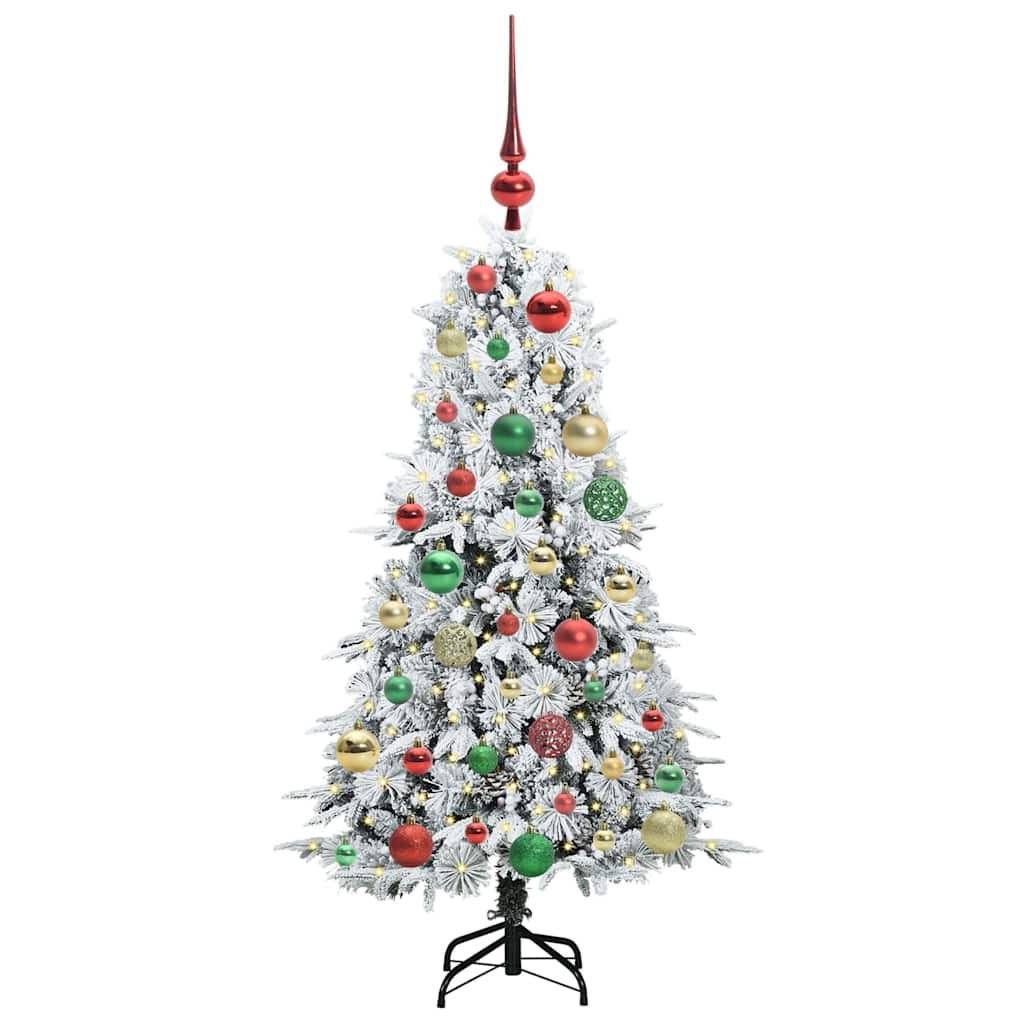 Albero di Natale Artificiale-Albero Natalizio con Rami Pieghevoli Bianco 120 cm 668984