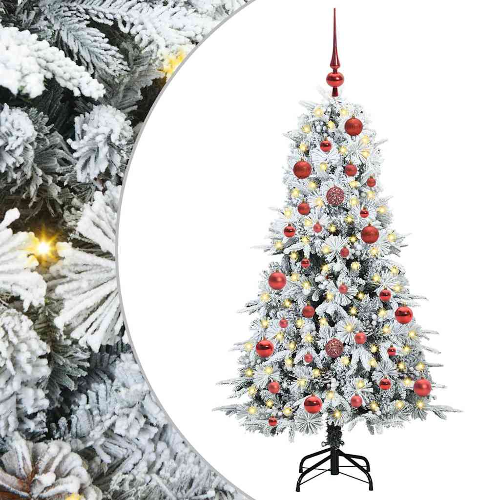 Albero di Natale Artificiale-Albero Natalizio con Rami Pieghevoli Bianco 150 cm 825364