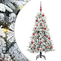 Albero di Natale Artificiale-Albero Natalizio con Rami Pieghevoli Bianco 150 cm 825364