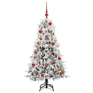 Albero di Natale Artificiale-Albero Natalizio con Rami Pieghevoli Bianco 150 cm 825364