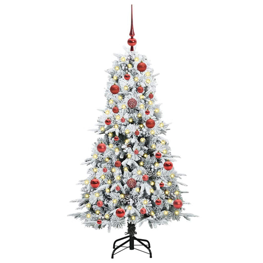 Albero di Natale Artificiale-Albero Natalizio con Rami Pieghevoli Bianco 150 cm 825364