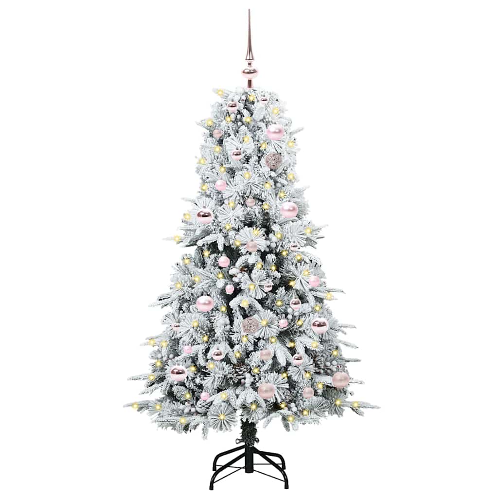 Albero di Natale Artificiale-Albero Natalizio con Rami Pieghevoli Bianco 150 cm 219721