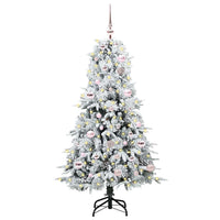 Albero di Natale Artificiale-Albero Natalizio con Rami Pieghevoli Bianco 150 cm 219721