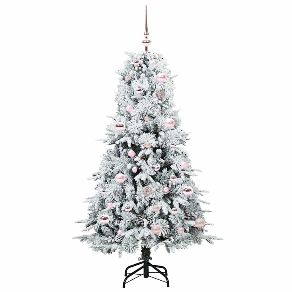 Albero di Natale Artificiale-Albero Natalizio con Rami Pieghevoli Bianco 150 cm 219721