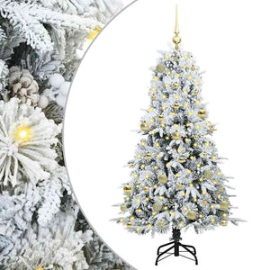 Albero di Natale Artificiale-Albero Natalizio con Rami Pieghevoli Bianco 150 cm 699473