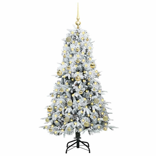 Albero di Natale Artificiale-Albero Natalizio con Rami Pieghevoli Bianco 150 cm 699473