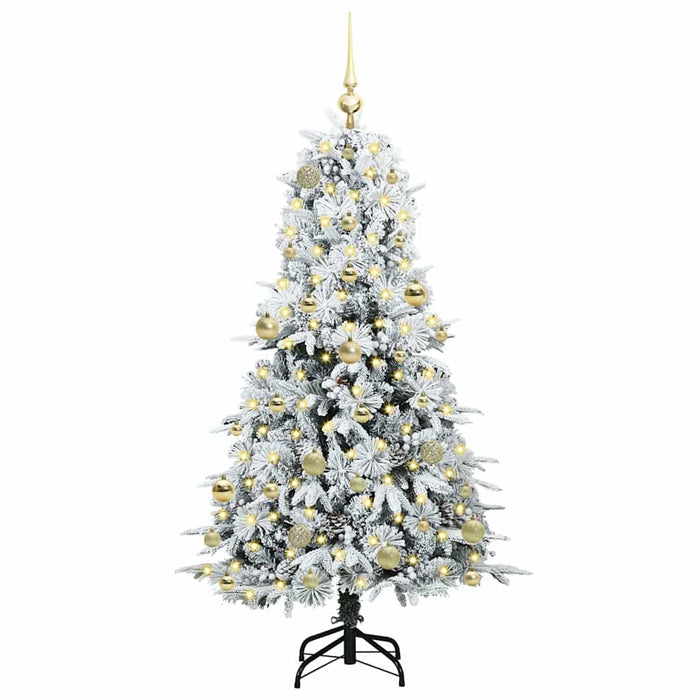 Albero di Natale Artificiale-Albero Natalizio con Rami Pieghevoli Bianco 150 cm 699473