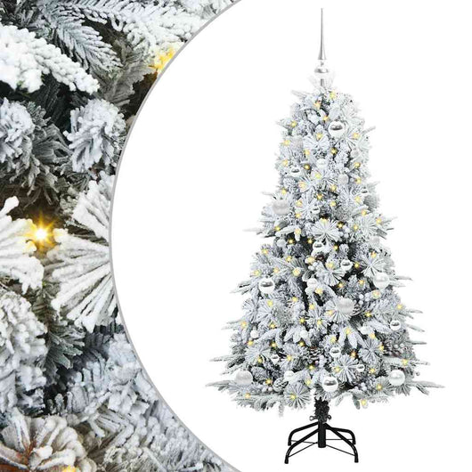 Albero di Natale Artificiale-Albero Natalizio con Rami Pieghevoli Bianco 150 cm 182628