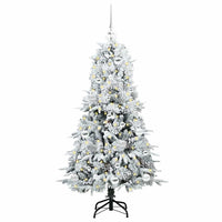 Albero di Natale Artificiale-Albero Natalizio con Rami Pieghevoli Bianco 150 cm 182628