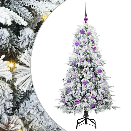 Albero di Natale Artificiale-Albero Natalizio con Rami Pieghevoli Bianco 150 cm 977834