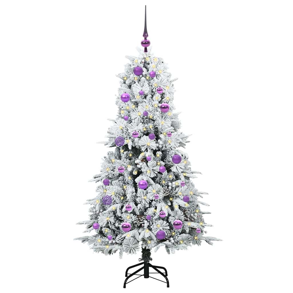Albero di Natale Artificiale-Albero Natalizio con Rami Pieghevoli Bianco 150 cm 977834