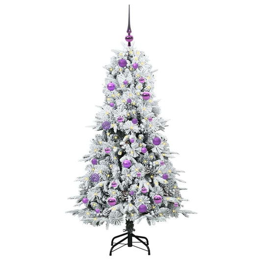 Albero di Natale Artificiale-Albero Natalizio con Rami Pieghevoli Bianco 150 cm 977834