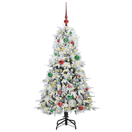 Albero di Natale Artificiale-Albero Natalizio con Rami Pieghevoli Bianco 150 cm 609075