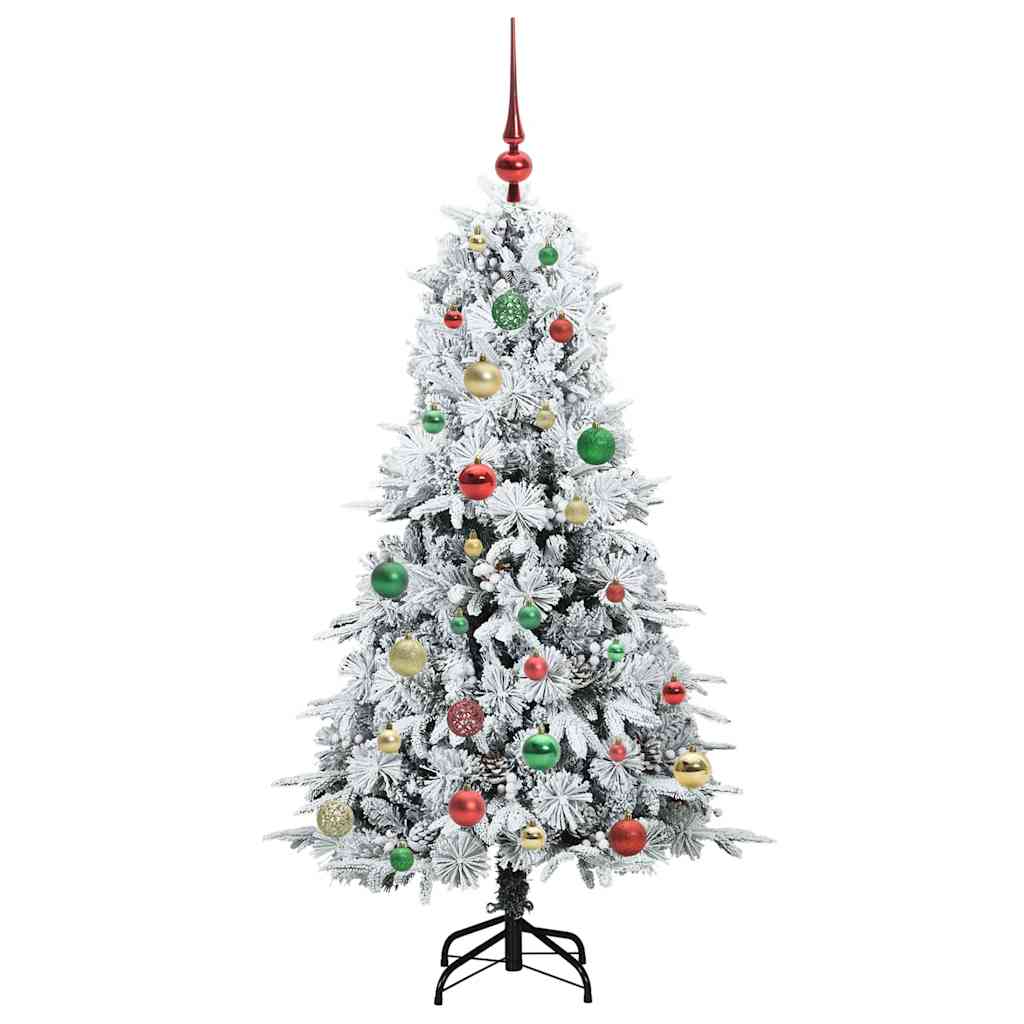 Albero di Natale Artificiale-Albero Natalizio con Rami Pieghevoli Bianco 150 cm 609075