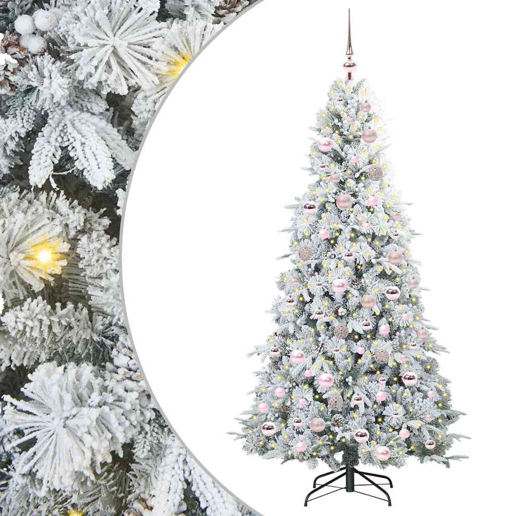 Albero di Natale Artificiale-Albero Natalizio con Rami Pieghevoli Bianco 180 cm 238631