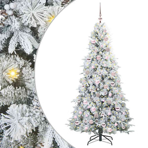 Albero di Natale Artificiale-Albero Natalizio con Rami Pieghevoli Bianco 180 cm 238631