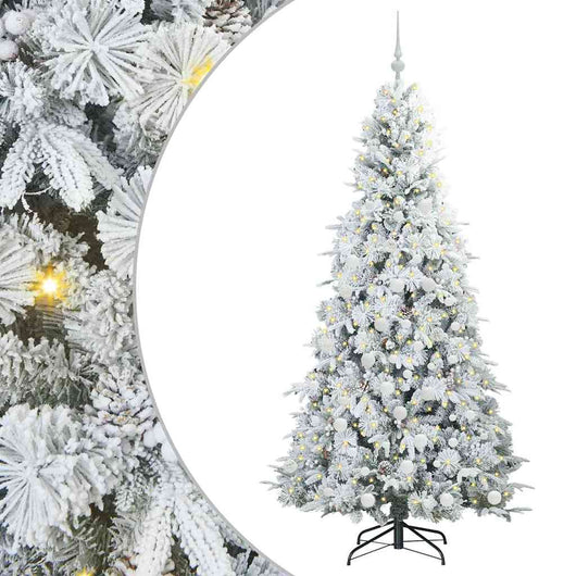 Albero di Natale Artificiale-Albero Natalizio con Rami Pieghevoli Bianco 180 cm 227690