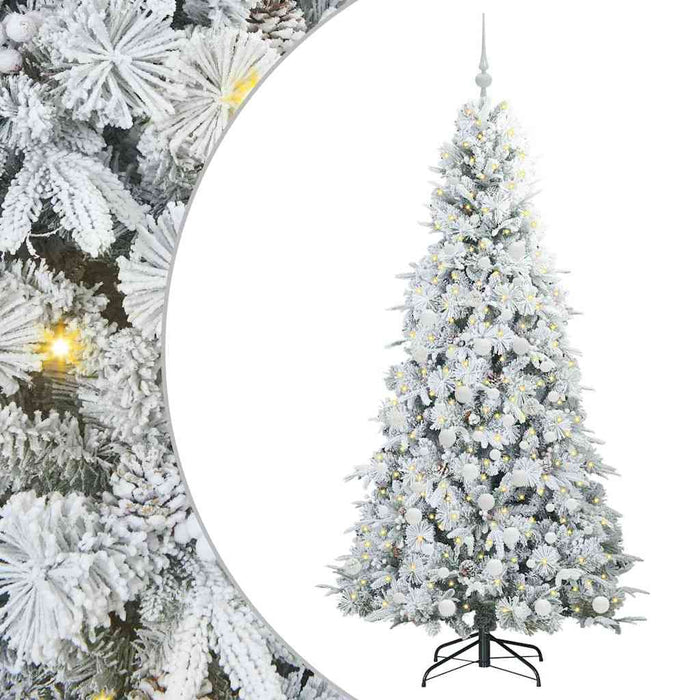 Albero di Natale Artificiale-Albero Natalizio con Rami Pieghevoli Bianco 180 cm 227690
