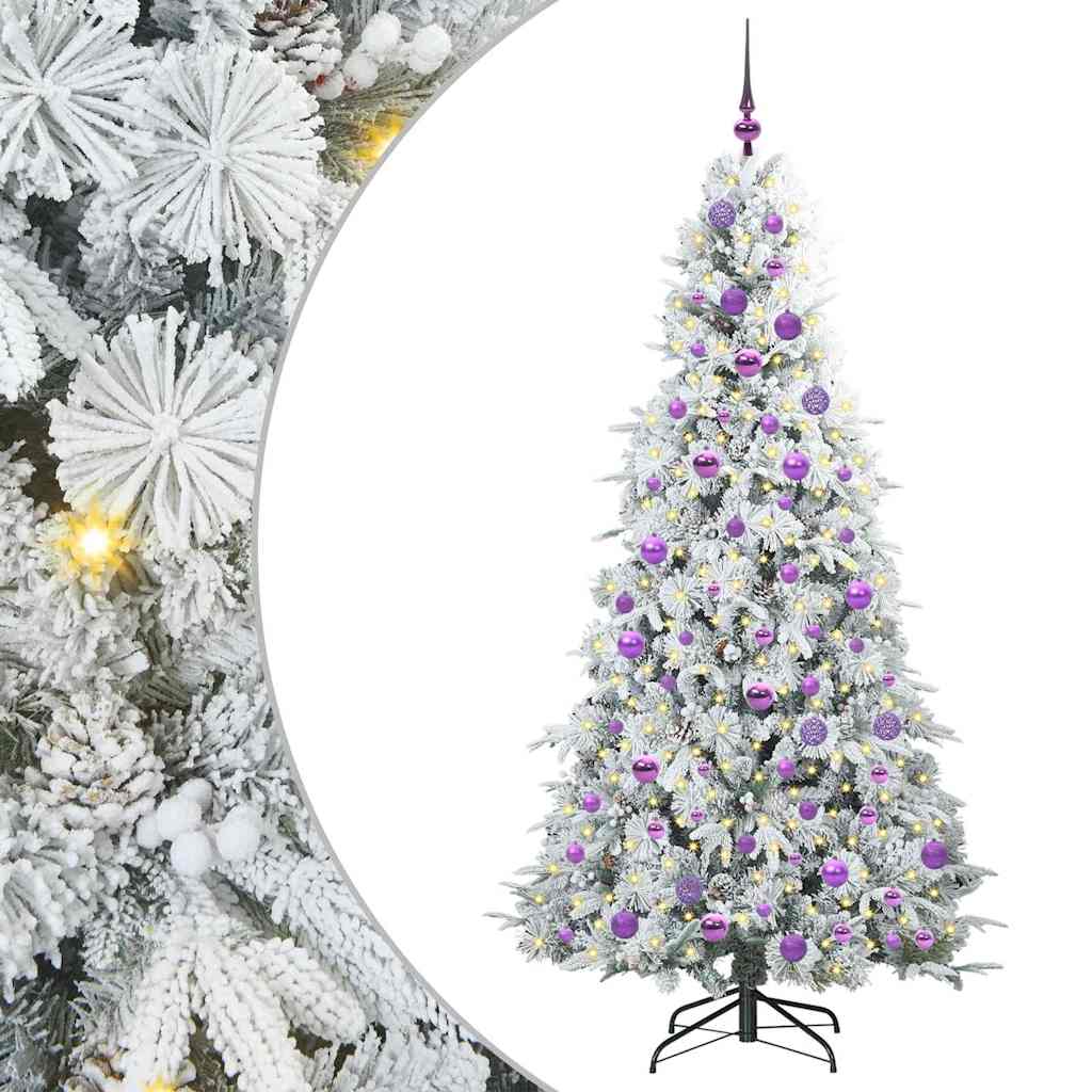 Albero di Natale Artificiale-Albero Natalizio con Rami Pieghevoli Bianco 180 cm 578472