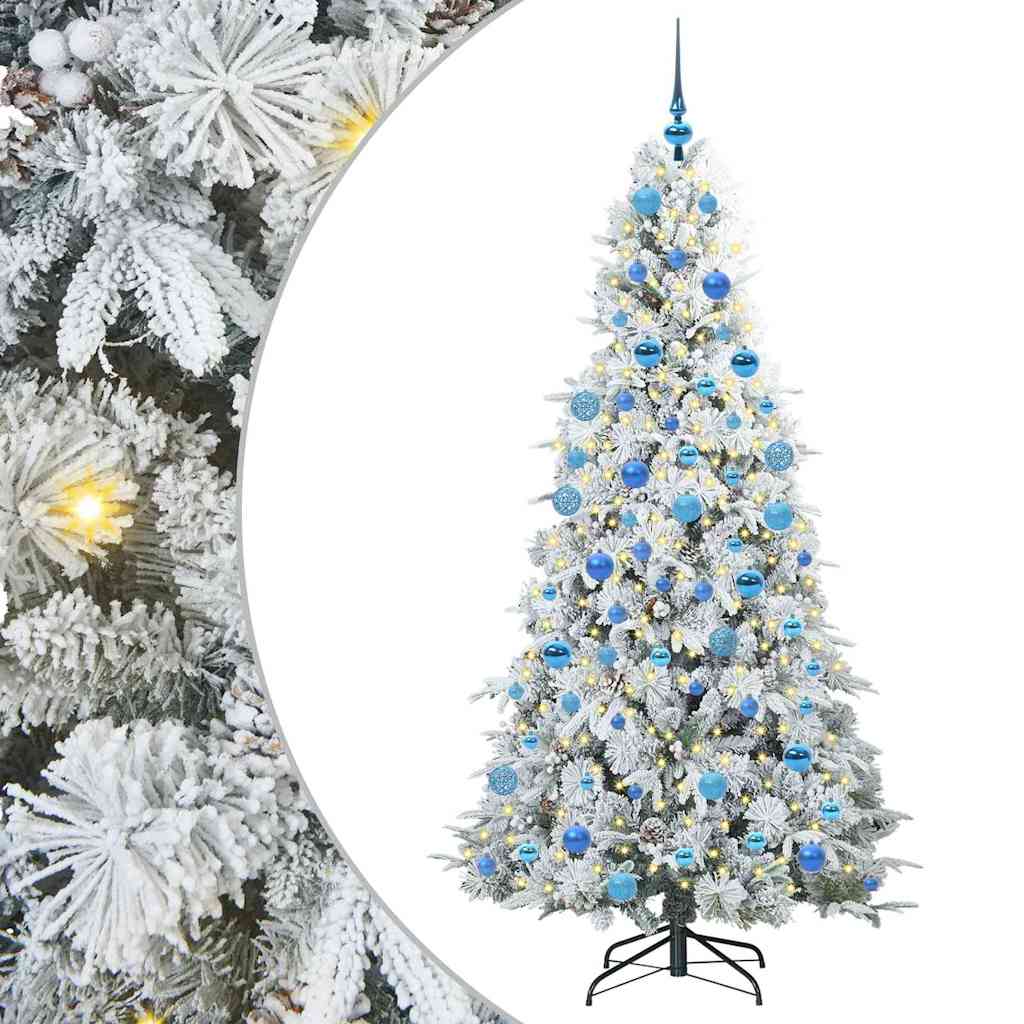 Albero di Natale Artificiale-Albero Natalizio con Rami Pieghevoli Bianco 180 cm 130776