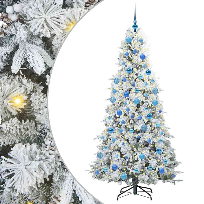 Albero di Natale Artificiale-Albero Natalizio con Rami Pieghevoli Bianco 180 cm 130776