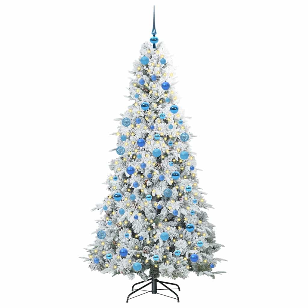 Albero di Natale Artificiale-Albero Natalizio con Rami Pieghevoli Bianco 180 cm 130776
