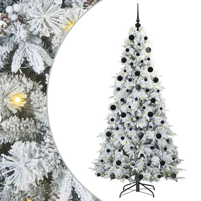 Albero di Natale Artificiale-Albero Natalizio con Rami Pieghevoli Bianco 210 cm 404782