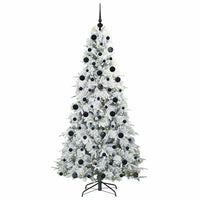 Albero di Natale Artificiale-Albero Natalizio con Rami Pieghevoli Bianco 210 cm 404782