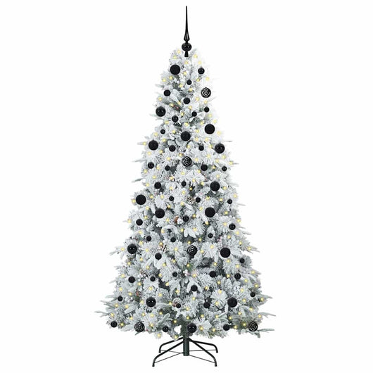 Albero di Natale Artificiale-Albero Natalizio con Rami Pieghevoli Bianco 210 cm 404782