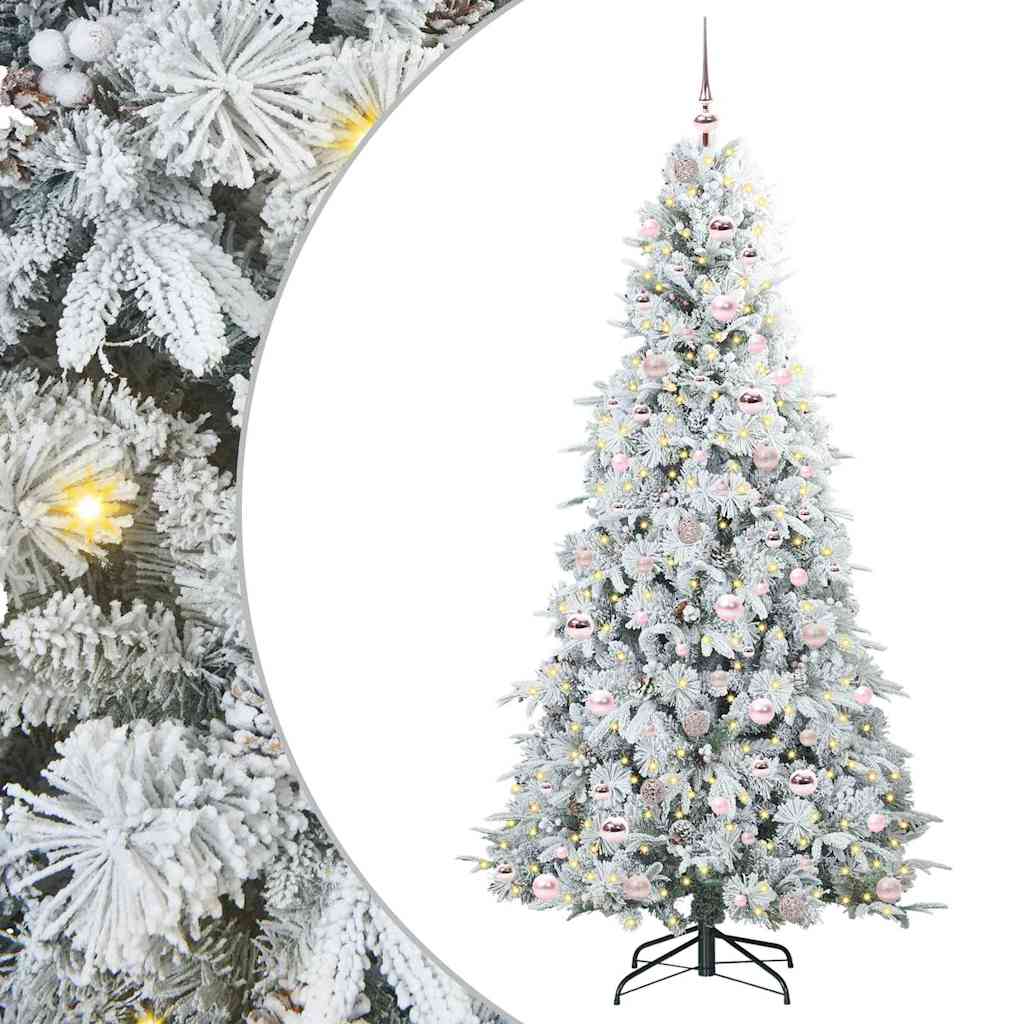 Albero di Natale Artificiale-Albero Natalizio con Rami Pieghevoli Bianco 210 cm 799257