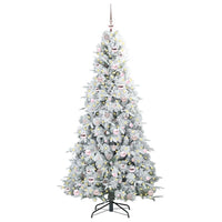 Albero di Natale Artificiale-Albero Natalizio con Rami Pieghevoli Bianco 210 cm 799257