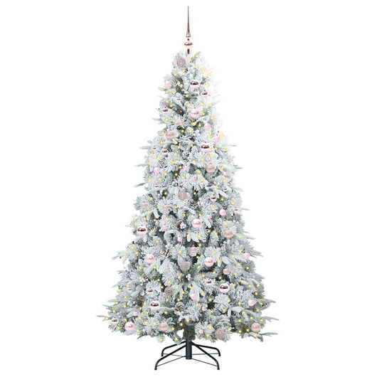 Albero di Natale Artificiale-Albero Natalizio con Rami Pieghevoli Bianco 210 cm 799257