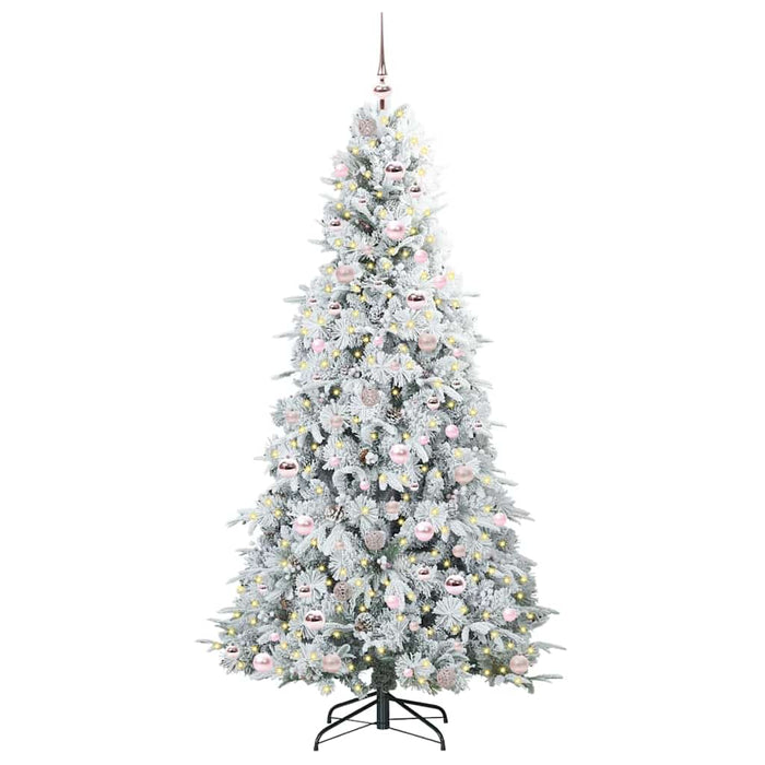 Albero di Natale Artificiale-Albero Natalizio con Rami Pieghevoli Bianco 210 cm 799257