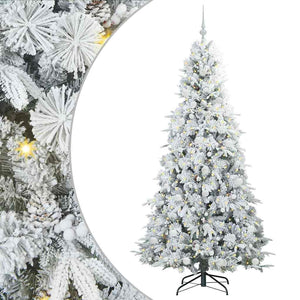 Albero di Natale Artificiale-Albero Natalizio con Rami Pieghevoli Bianco 210 cm 809478