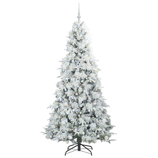 Albero di Natale Artificiale-Albero Natalizio con Rami Pieghevoli Bianco 210 cm 809478