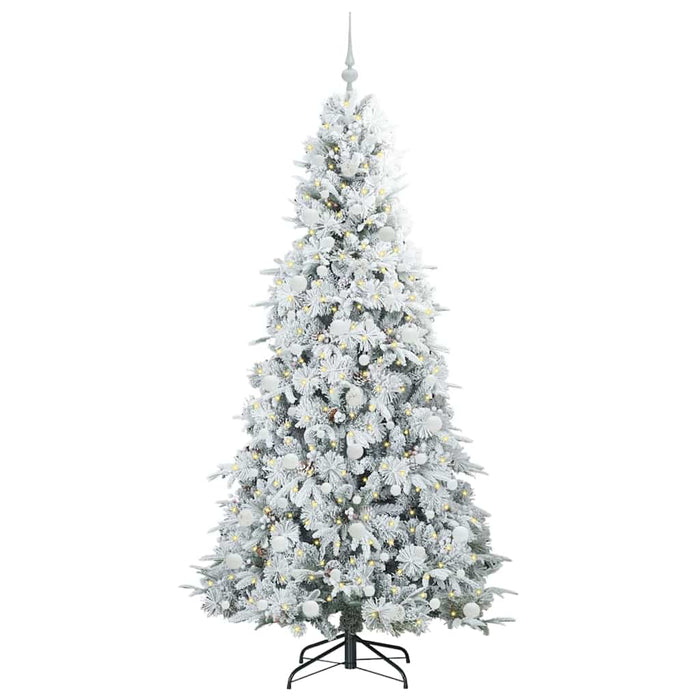 Albero di Natale Artificiale-Albero Natalizio con Rami Pieghevoli Bianco 210 cm 809478