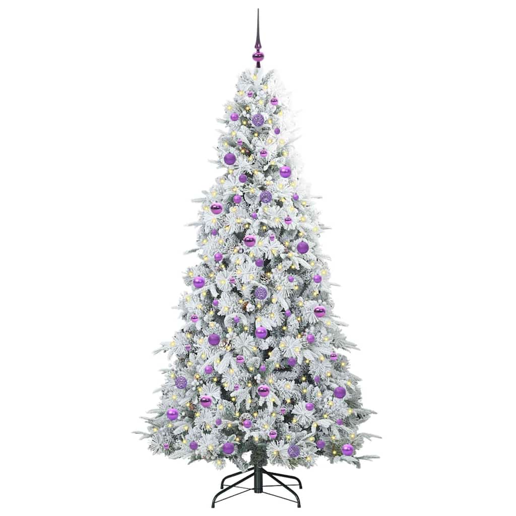 Albero di Natale Artificiale-Albero Natalizio con Rami Pieghevoli Bianco 210 cm 124175