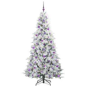 Albero di Natale Artificiale-Albero Natalizio con Rami Pieghevoli Bianco 210 cm 124175