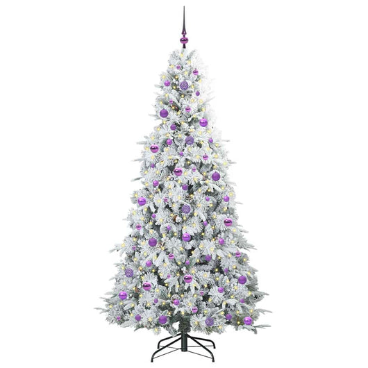 Albero di Natale Artificiale-Albero Natalizio con Rami Pieghevoli Bianco 210 cm 124175