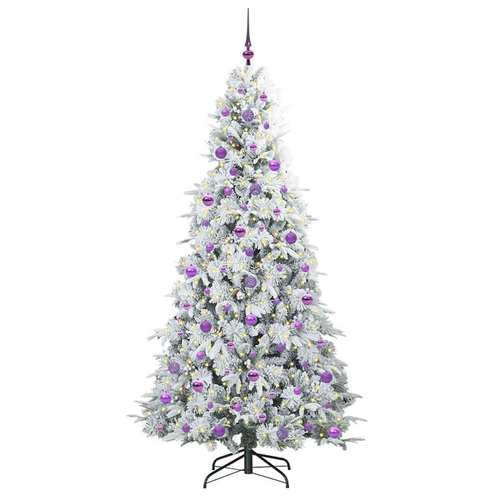 Albero di Natale Artificiale-Albero Natalizio con Rami Pieghevoli Bianco 210 cm 124175