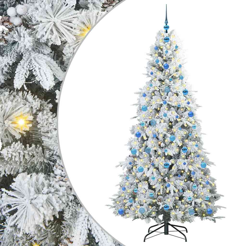 Albero di Natale Artificiale-Albero Natalizio con Rami Pieghevoli Bianco 210 cm 253530
