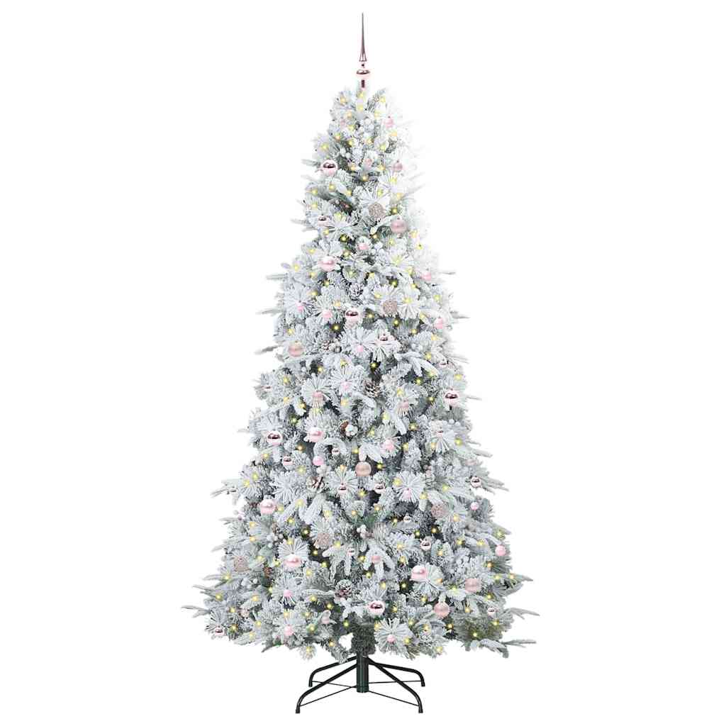 Albero di Natale Artificiale-Albero Natalizio con Rami Pieghevoli Bianco 240 cm 563297