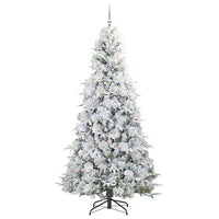 Albero di Natale Artificiale-Albero Natalizio con Rami Pieghevoli Bianco 240 cm 563297